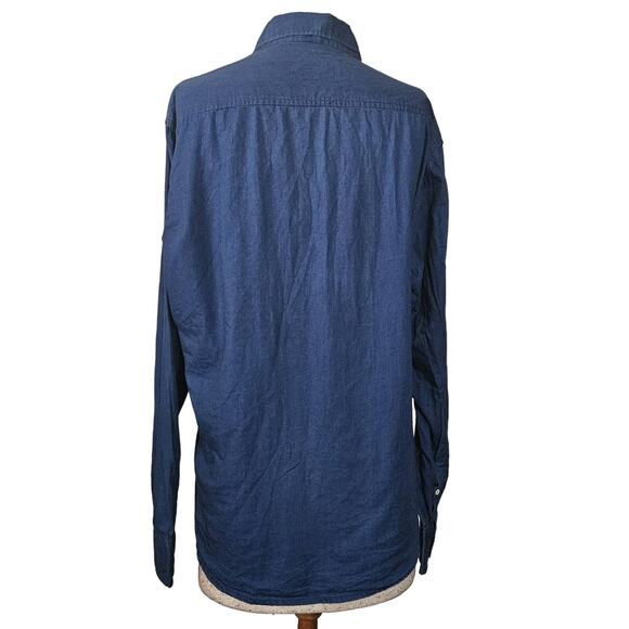Brooklyn Taylors Blue Button Down Cotton Long Sleeve Top Size Small - Picture 2 of 5